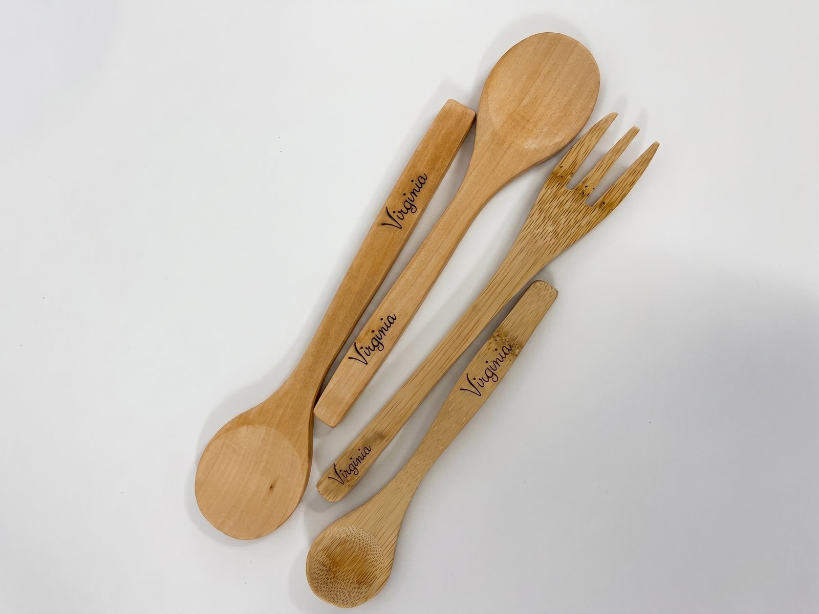 Cubiertos De Madera Con Grabado Láser